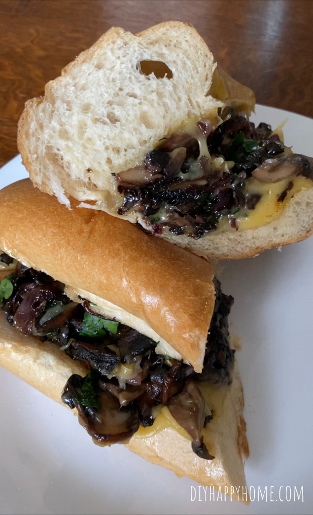 Savory Mushroom Cheese”steak” Sandwich