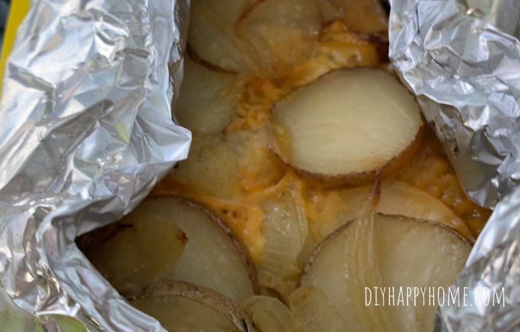 Cheesy Grilled Potato and Onion Packets